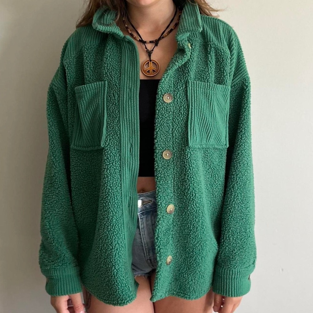 For the Republic Fleece Button Up Jacket